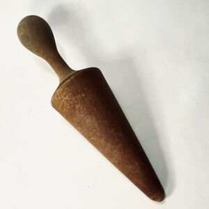 Vintage Primitive Rustic Wooden Cone-shaped Pestle or Masher
